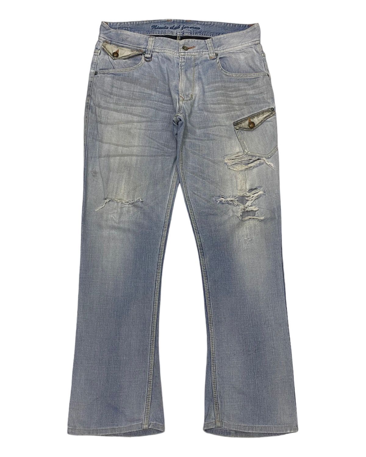 Hysteric Glamour × Nicole Club NICOLE CLUB FOR MEN DISTRESS FLARE DENIM JEANS Size US 34 / EU 50 - 1 Thumbnail