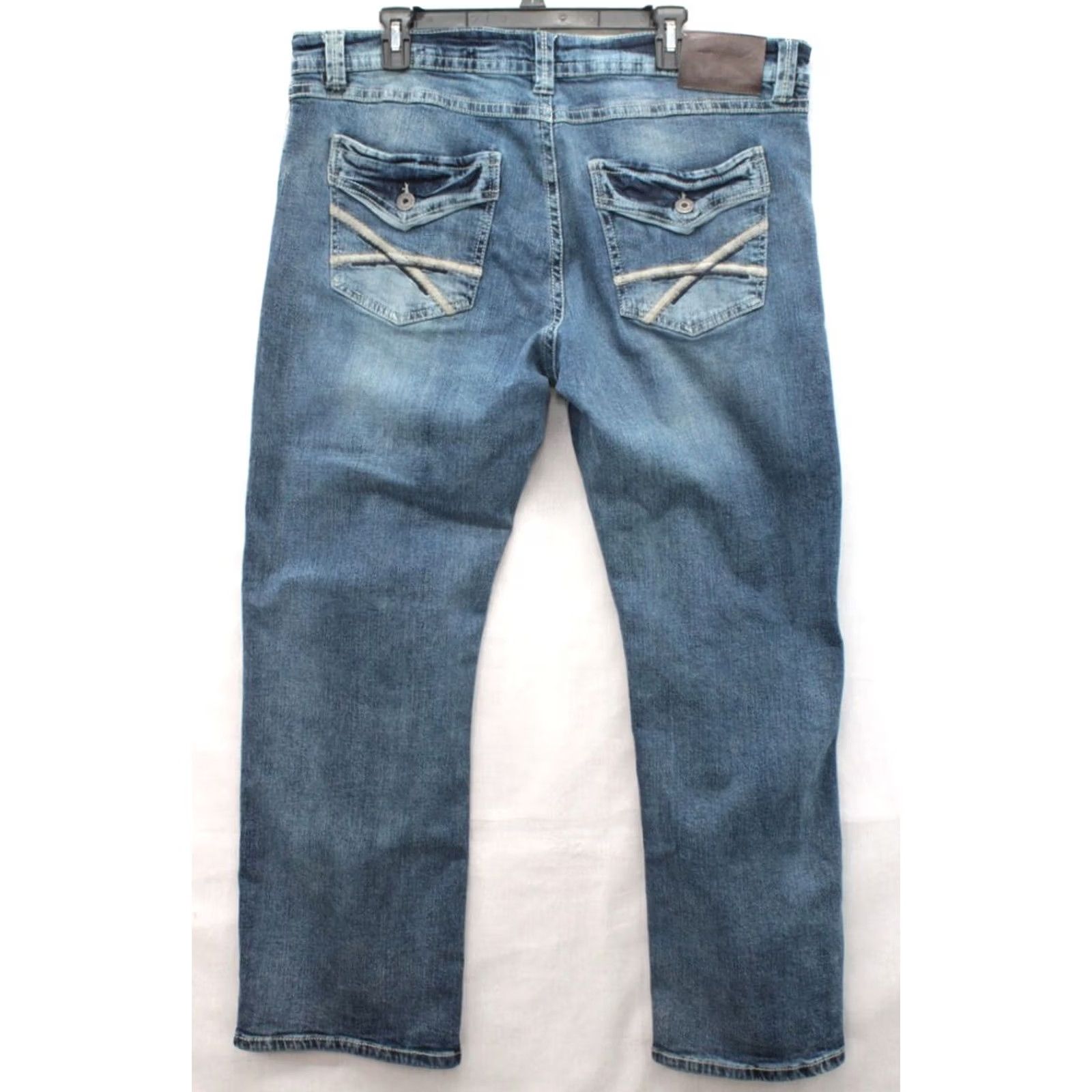 Vintage TK Axel Slim Bootcut Jeans Mens 40x31 Blue Denim Cotton Blend Embroidered Size US 40 / EU 56 - 4 Thumbnail