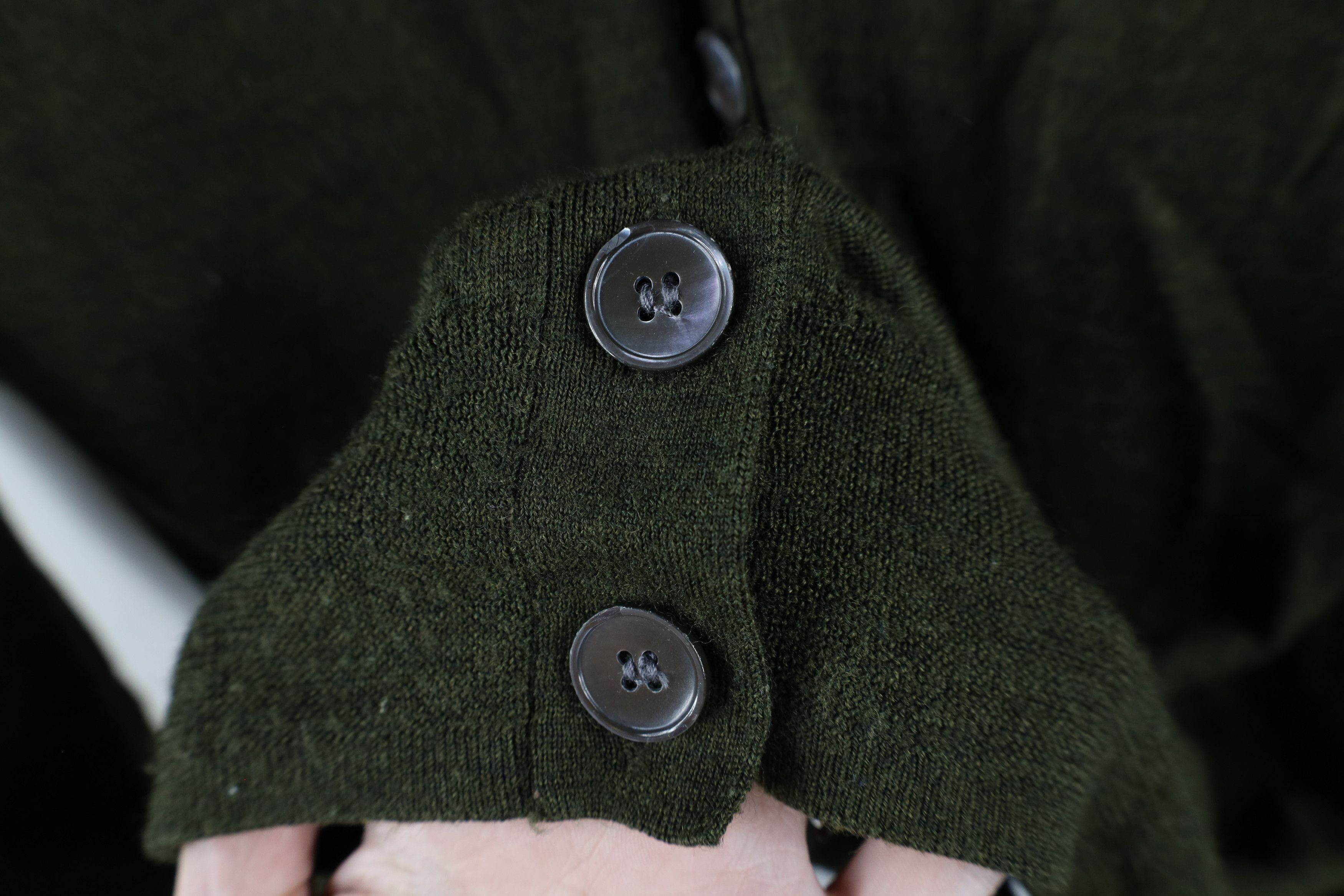 J.Crew × Vintage J Crew Blank Merino Wool Knit Cardigan Sweater Green Size XL / US 12-14 / IT 48-50 - 7 Thumbnail