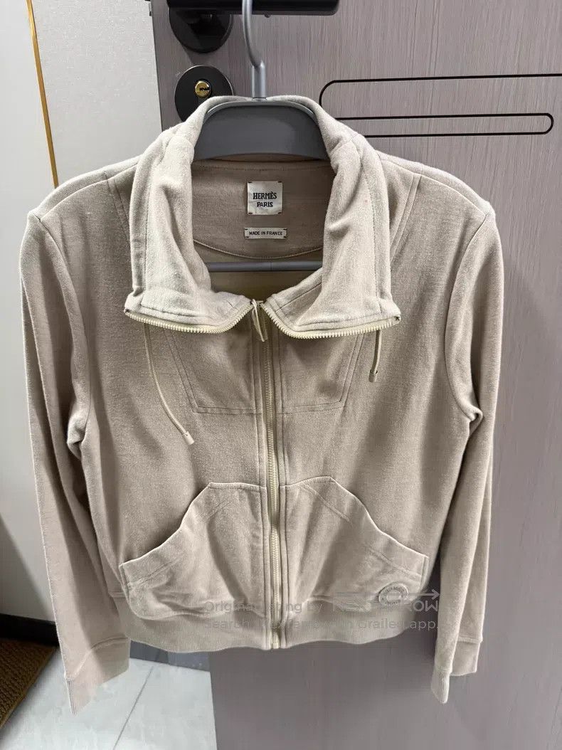 Hermes Hermes Logo Print Zipper Jacket - Cotton Size XS / US 0-2 / IT 36-38 - 1 Thumbnail