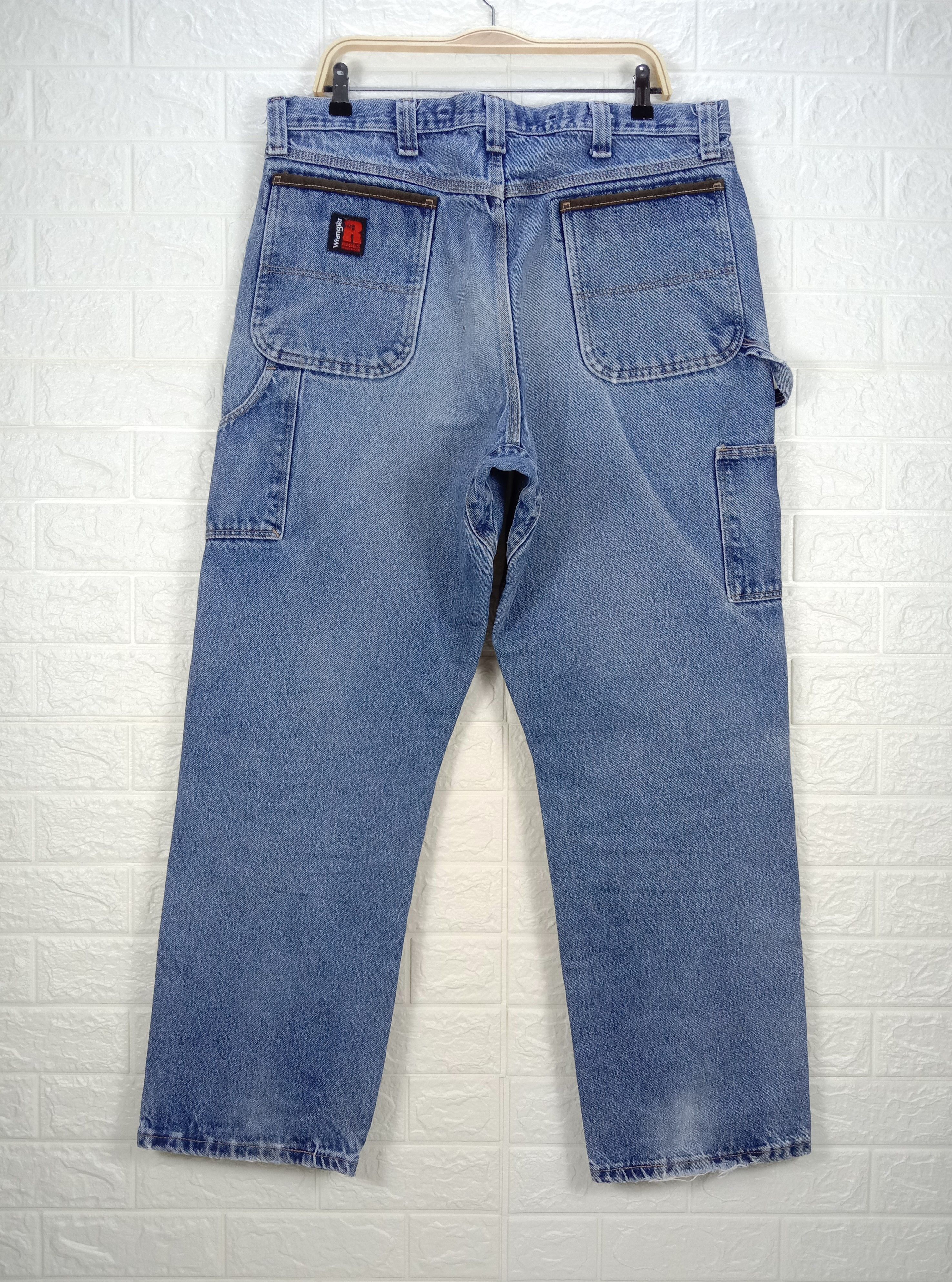 Wrangler Vintage Wrangler Rigg Workwear Faded Blue Double Knee Jeans Size US 37 - 5 Thumbnail