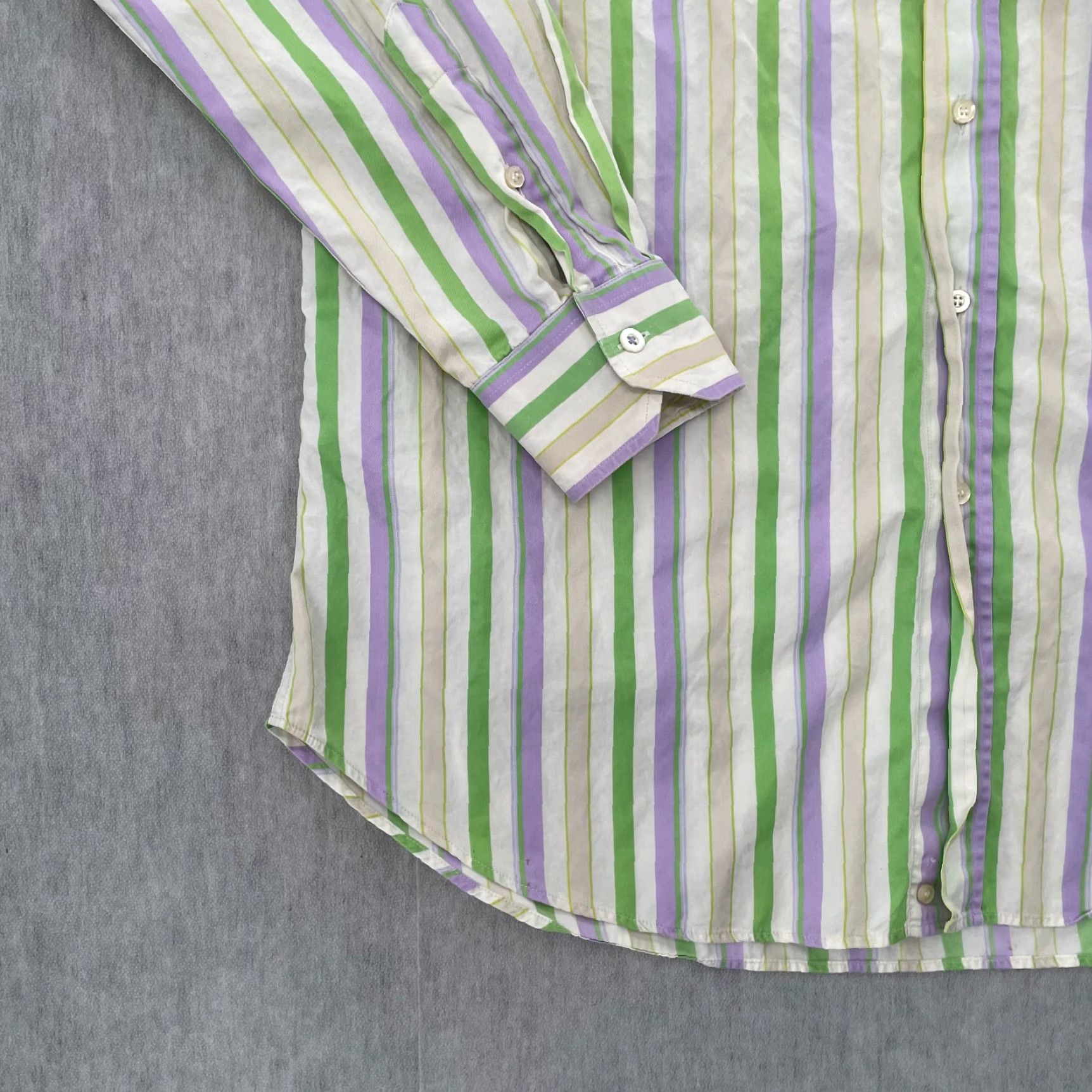 Etro Etro Shirt Adult 44 Striped Button Up Long Sleeve Made In Italy Designer Mens Size US XXL / EU 58 / 5 - 4 Thumbnail