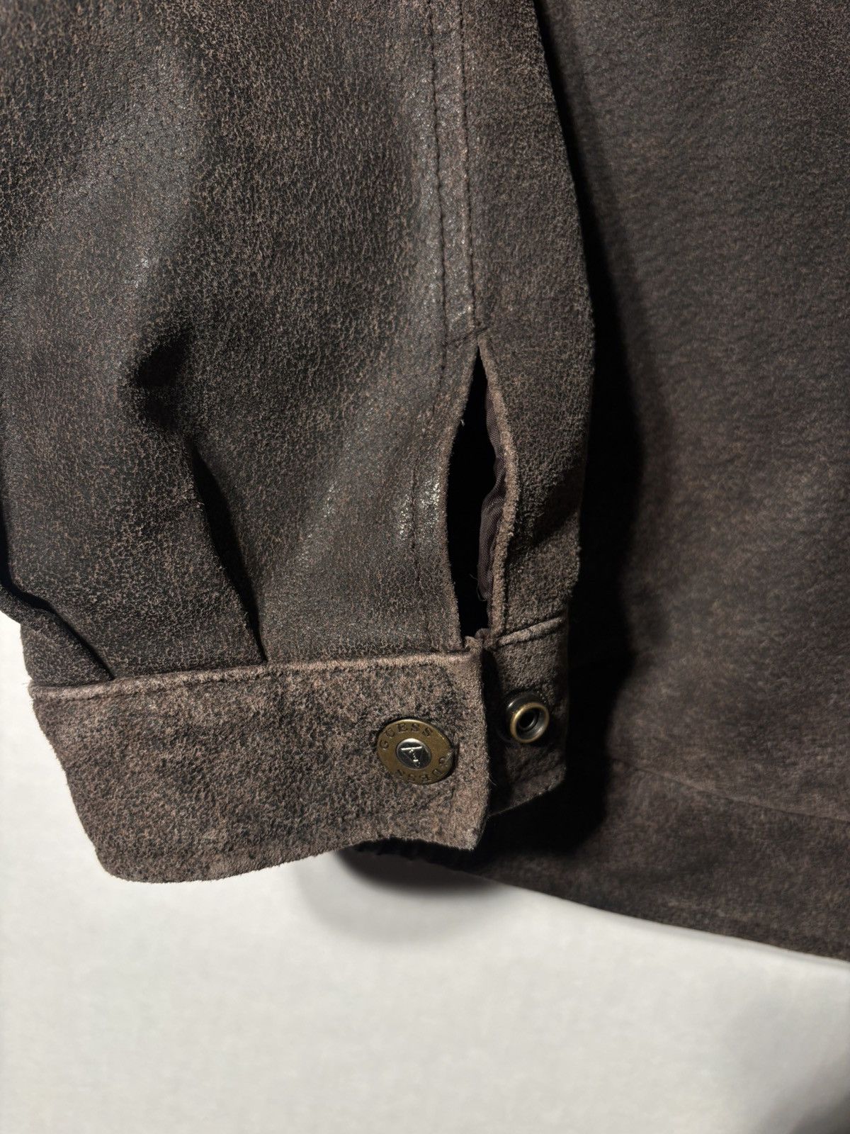 Guess Air Command Military Flight G-1 Leather Bomber Jacket