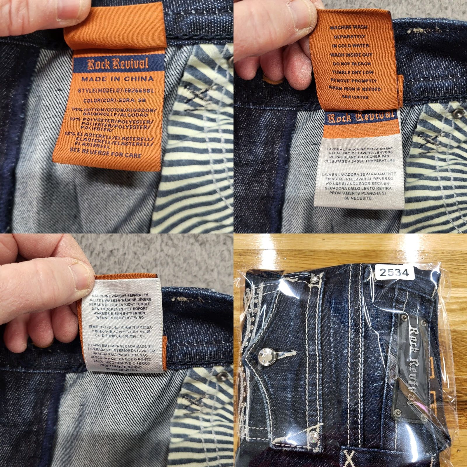 Vintage VINTAGE Rock Revival Sara Skinny Jeans Women's Size 30 Embroidered Flap Pockets 31x33.5 Blue Denim Slim 5-Pocket Womens Jeans Size 30" / US 8 / IT 44 - 10 Thumbnail
