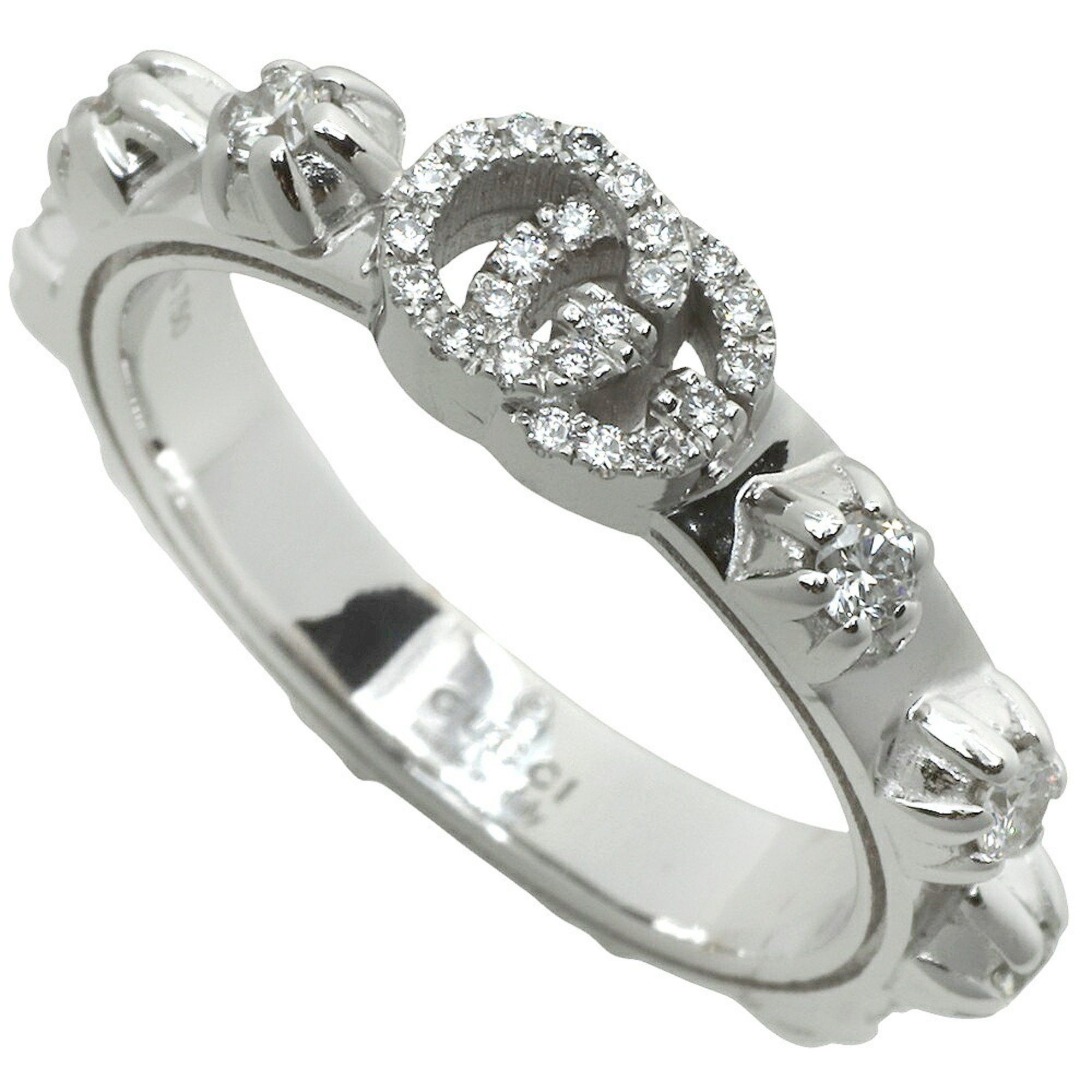 Gucci Like new Gucci 5.0g GG Interlocking G Ring in 18K White Gold with Full Diamonds, size 9 Size ONE SIZE - 1 Thumbnail