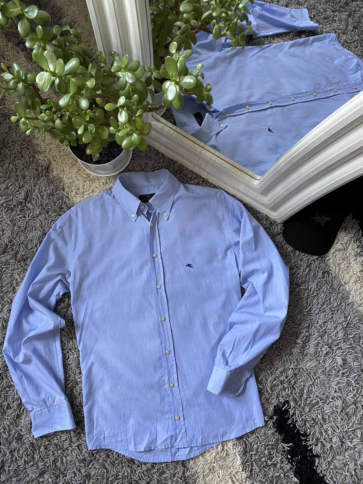 Etro Etro luxury shirt collared button down embroidered logo Size US M / EU 48-50 / 2 - 1 Thumbnail