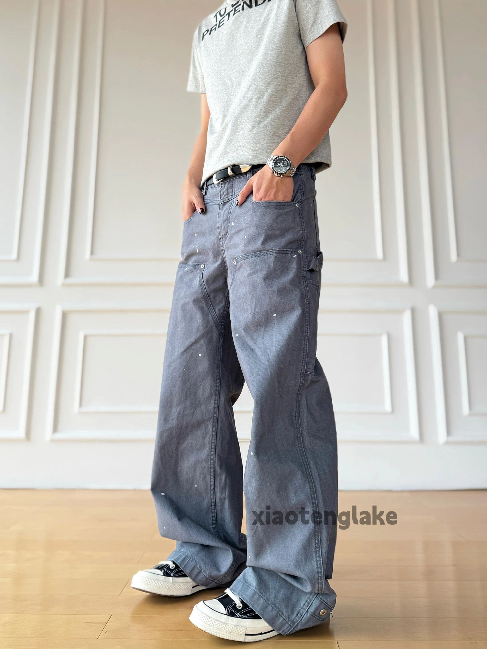 Vintage xtl utility loose baggy skate hiphop carpenter paint pants Size US 30 / EU 46 - 2 Thumbnail