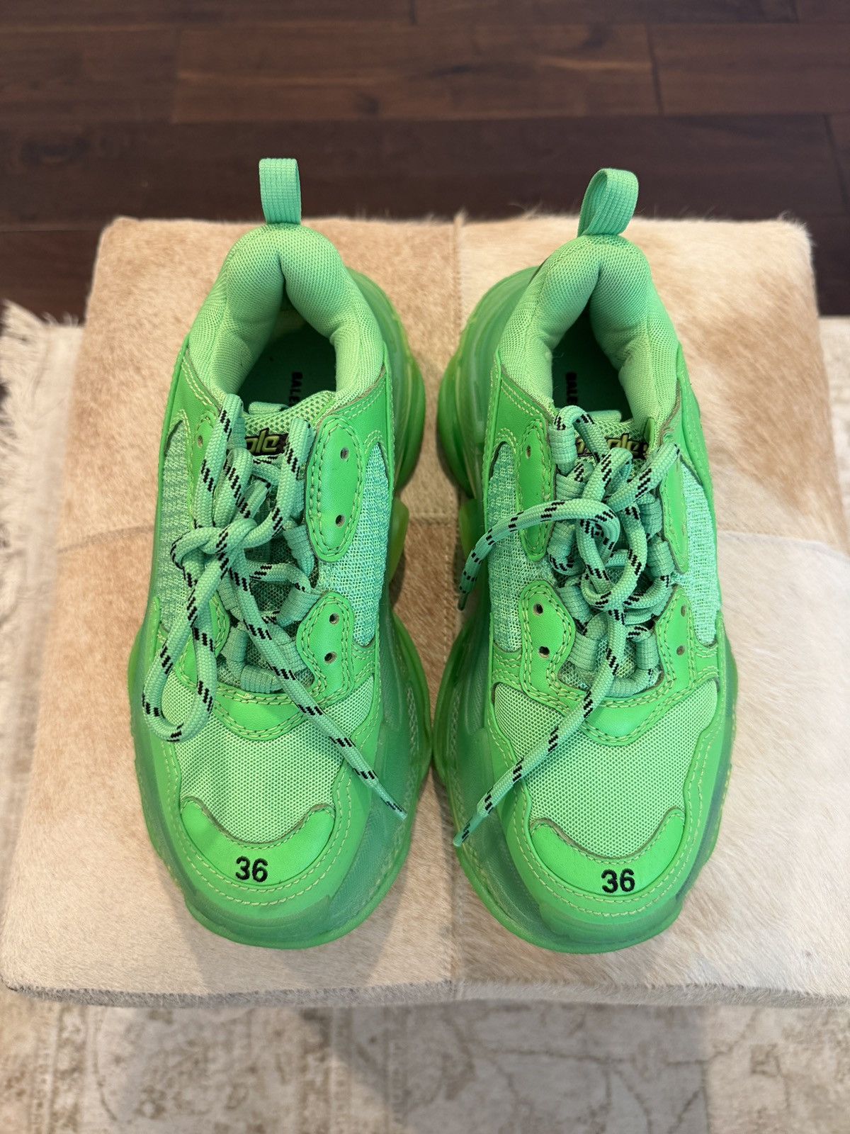 Balenciaga Balenciaga Triple S (Green) Size US 6 / EU 39 - 3 Thumbnail