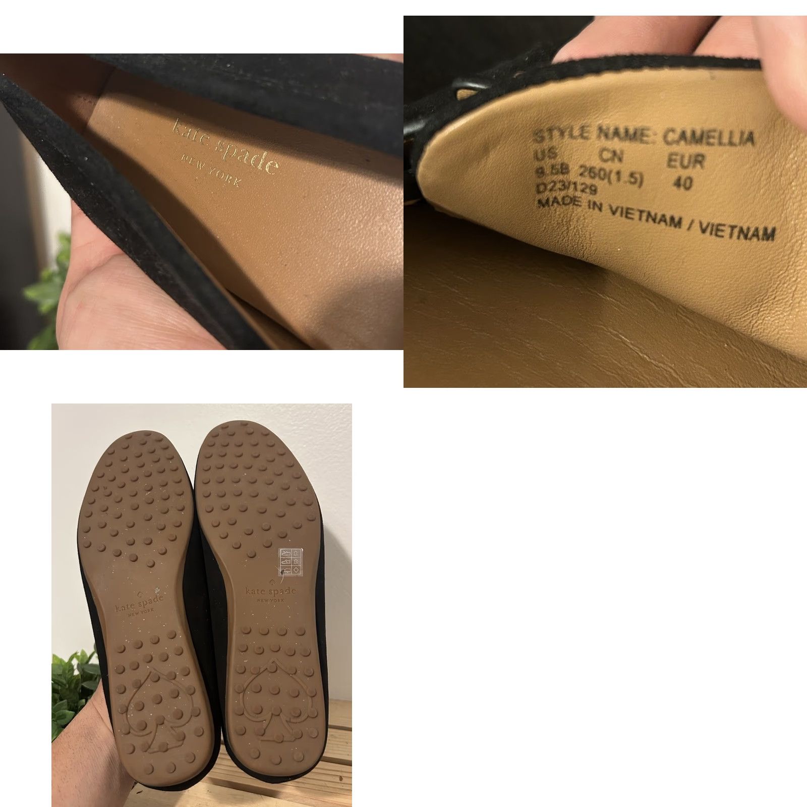 Vintage VINTAGE Women kate spade new york Ballet Flats Black Suede Leather Silver Spade Logo 8.5 Shoes Ballet Flats Women Mens? Size US 9 / IT 39 - 8 Thumbnail