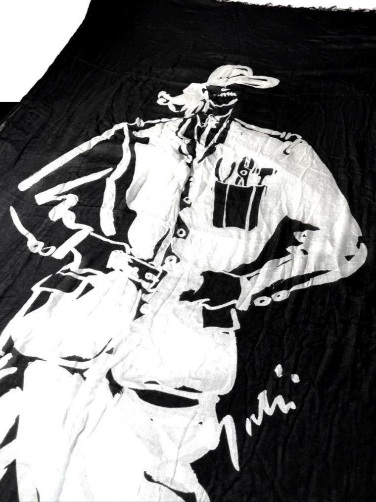 Yohji Yamamoto Yohji Yamamoto Yohji Yamamoto Large Silk Scarf Size ONE SIZE - 2 Thumbnail