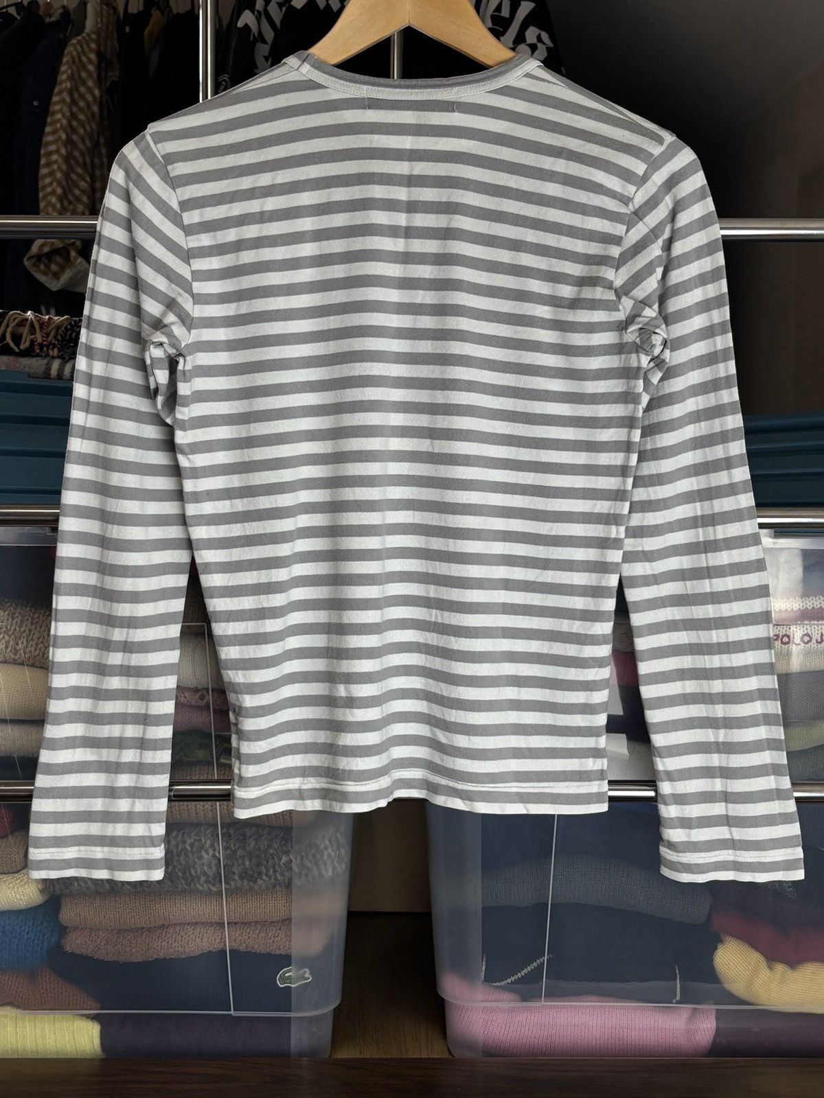 Comme des Garcons PLAY Comme Des Garcons Play CDG Striped Long Sleeve T-Shirt Size M / US 6-8 / IT 42-44 - 5 Thumbnail