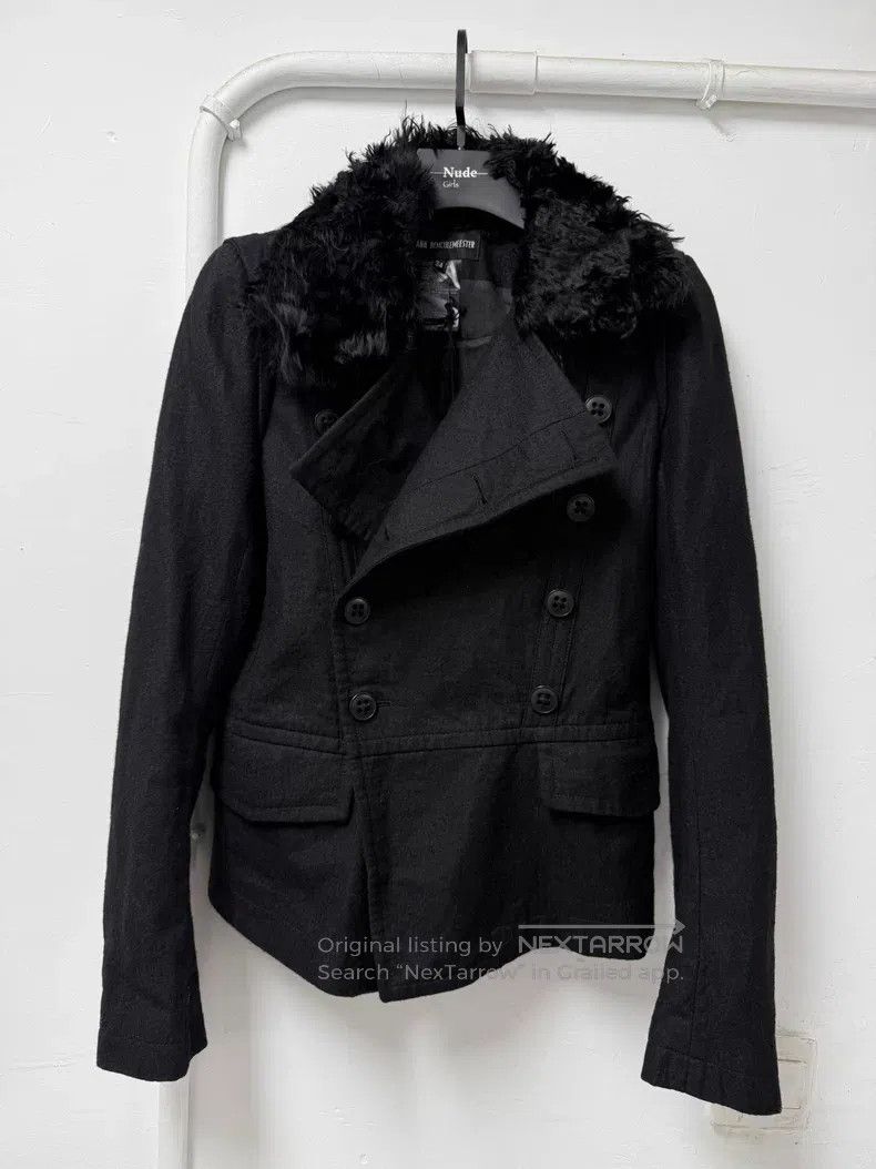 Ann Demeulemeester Ann Demeulemeester Fur Collar Double-Breasted Jacket Size XXS / US 00 / IT 34 - 1 Thumbnail