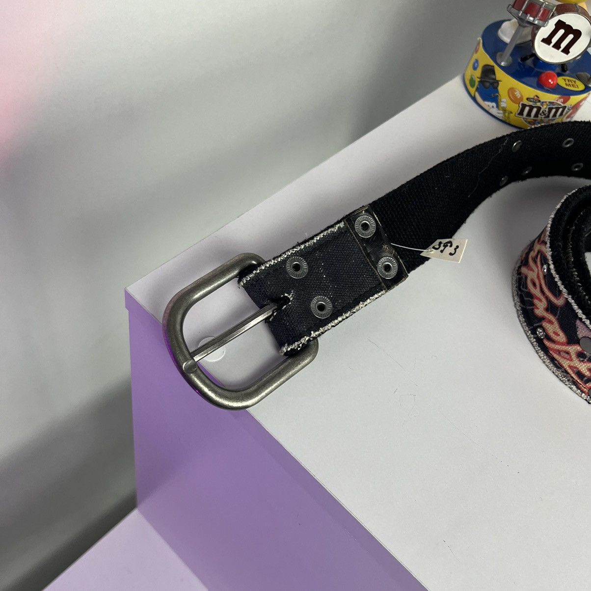 Ed Hardy × Vintage ⭐️VINTAGE⭐️ Ed Hardy Y2K Full Printed Textile Belt Size 34 - 5 Thumbnail