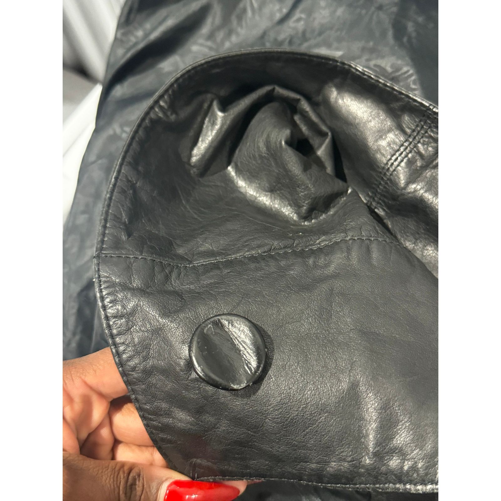 Vintage BLACK VTG LEATHER COAT Size M / US 6-8 / IT 42-44 - 7 Thumbnail