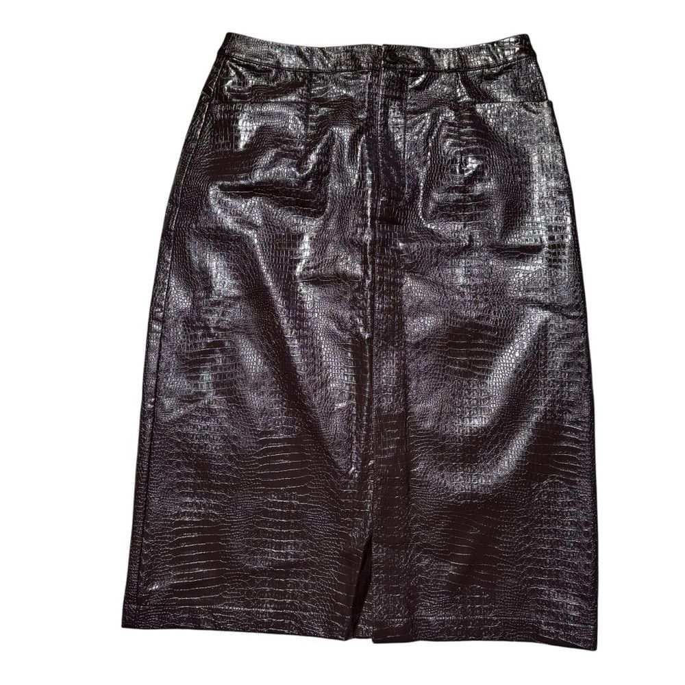 I.N.C New I.N.C. International Concepts Faux Leather Pencil Brown Size 32" / US 10 / IT 46 - 5 Thumbnail