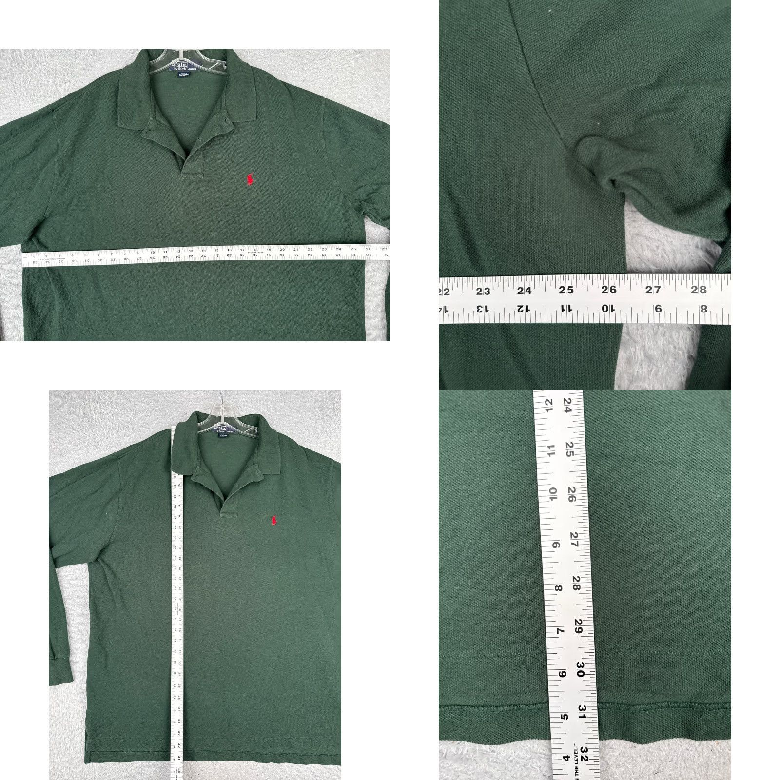 Ralph Lauren VINTAGE Ralph Lauren Polo Shirt Men 2XL Green Short Sleeve Cotton Polo Shirt Slim Fit Embroidered Logo, Button Collar, Knit, Regular Size US XXL / EU 58 / 5 - 8 Thumbnail
