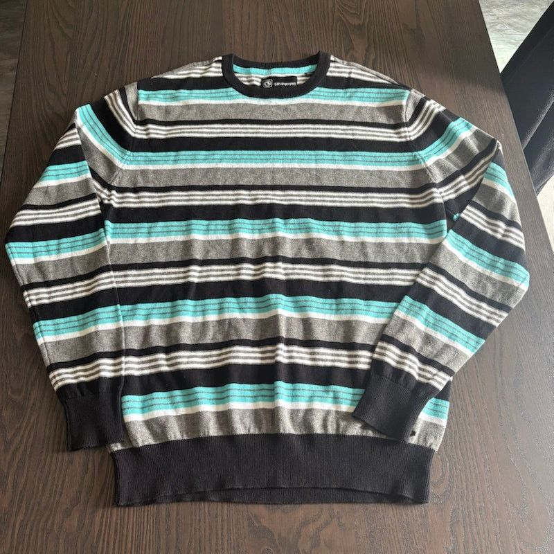 Ocean Current Ocean Current Men's Medium Striped Sweater West Coast 90s Size US M / EU 48-50 / 2 - 1 Thumbnail
