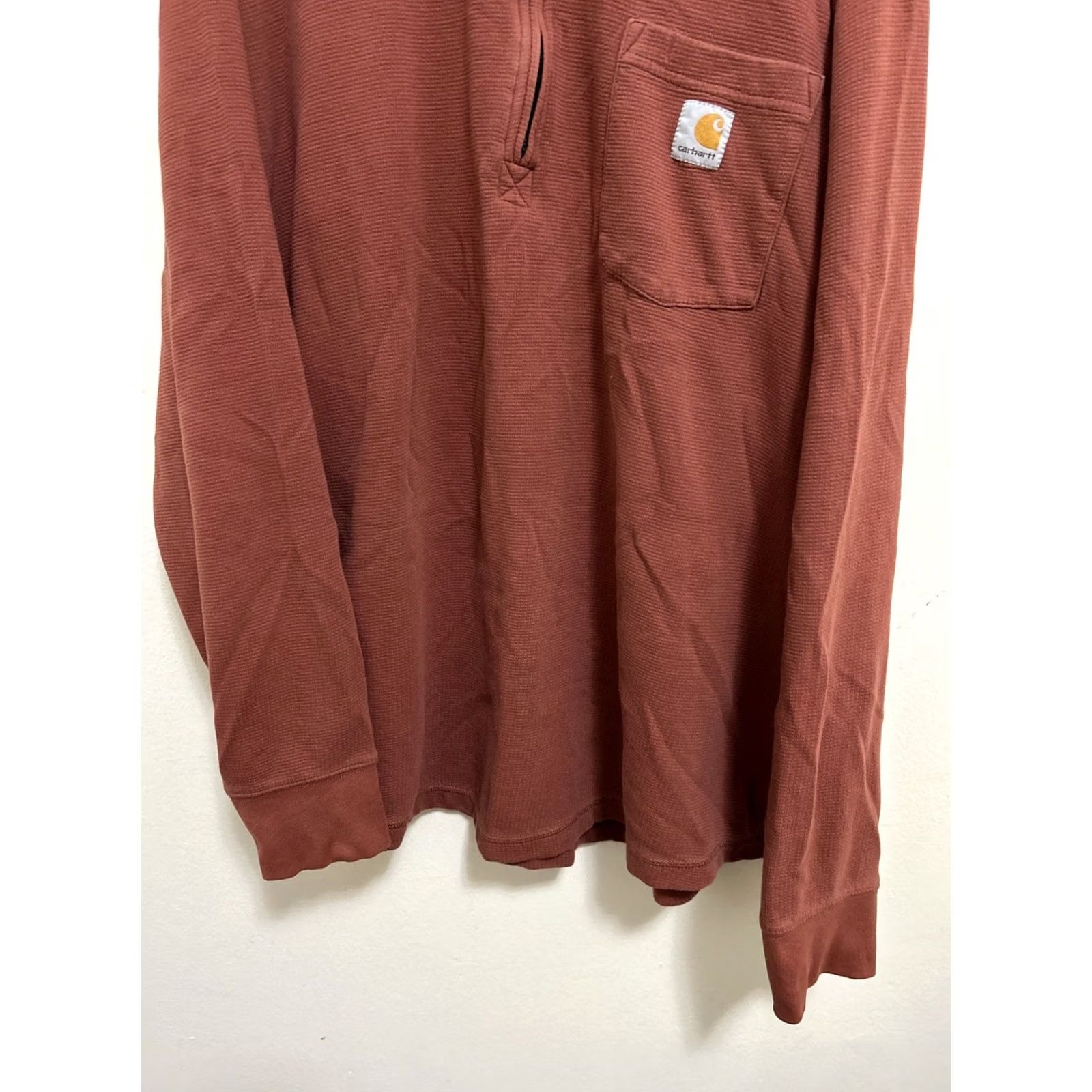 Carhartt Carhartt Long Sleeve Thermal Mens 2XL Red Pullover 1/4 Zip Waffle-Knit Shirt Relaxed Size US XXL / EU 58 / 5 - 3 Thumbnail