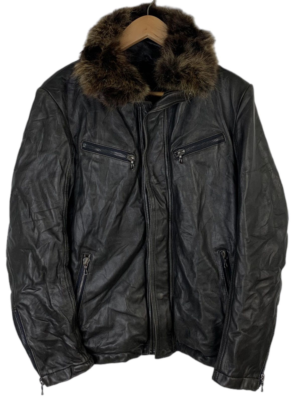 Shellac Cowhide Biker Leather Jacket Made by Japanese brand