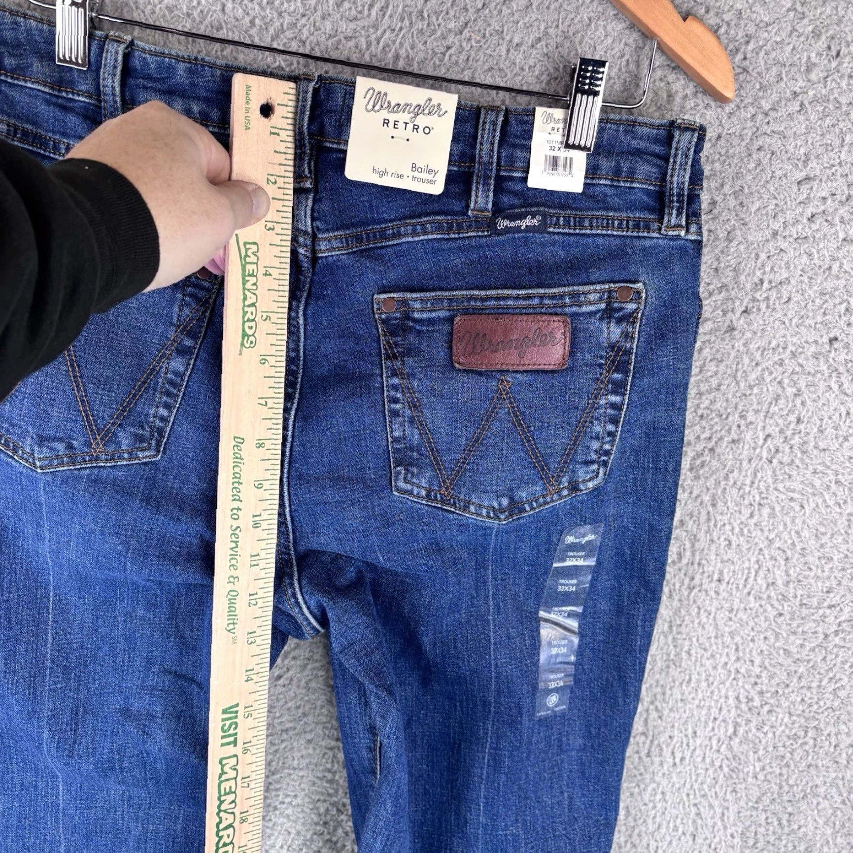 Wrangler Wrangler Retro High Rise Bailey Trouser Jean Women’s 32x34 Jeans Bootcut Denim Blue 5-Pocket Stretch Regular Midwest Retro Cowboy Theme Womens Size 24" / US 00 / IT 34 - 6 Thumbnail
