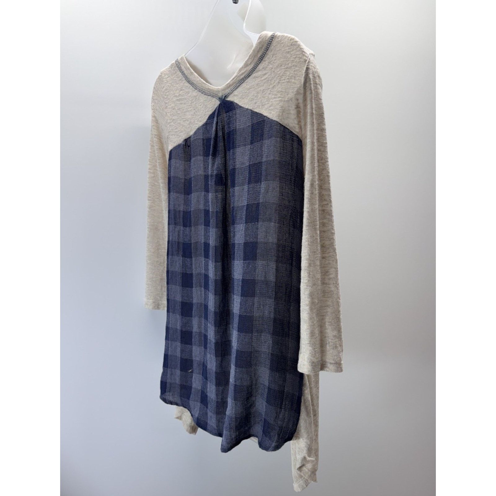 Other ODDY Knit Oatmeal-Navy Blue Back Blouse Women’s Size S USA Size S / US 4 / IT 40 - 2 Thumbnail