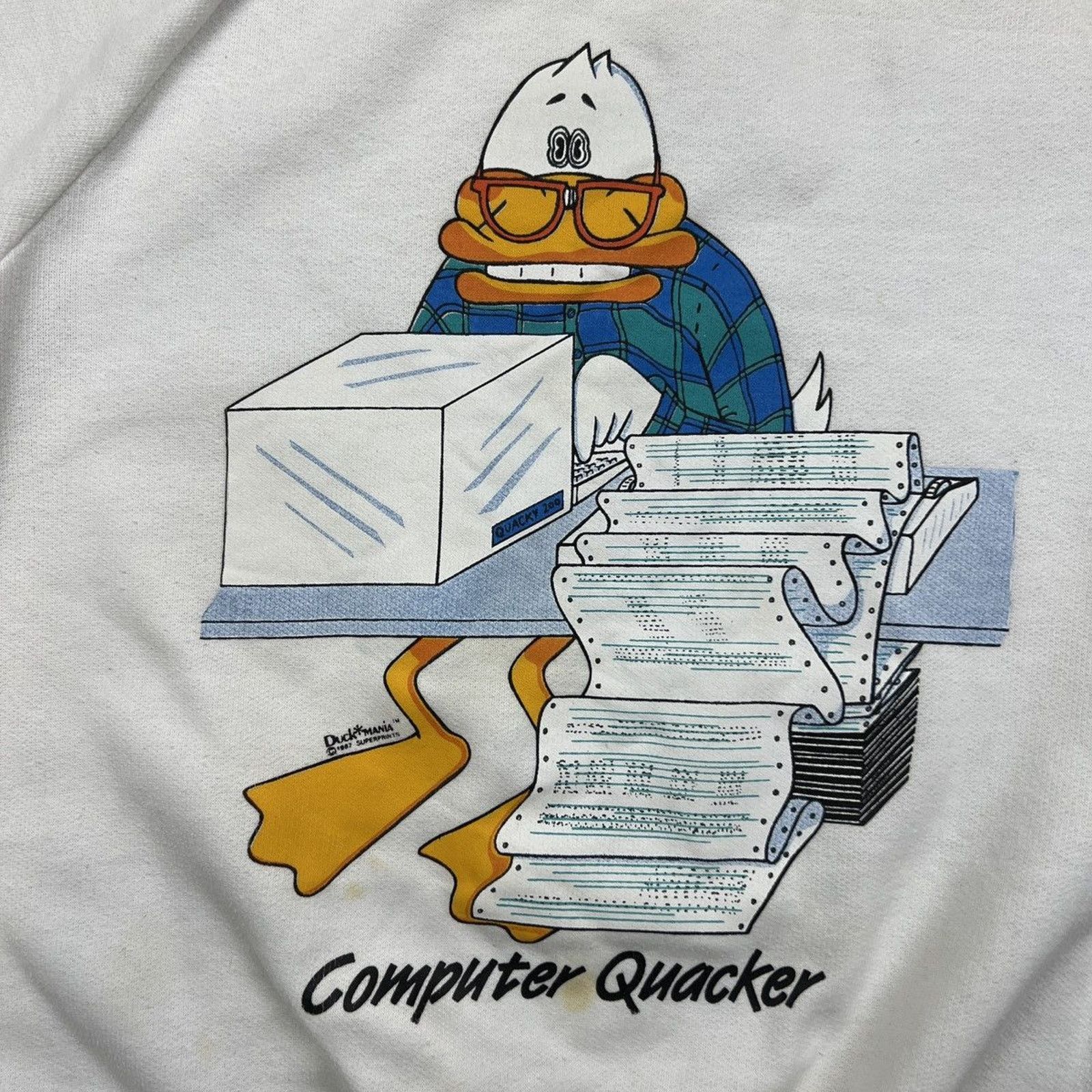 Vintage Vintage 1987 Computer Quacker Duck Sweatshirt Small Funny Size US S / EU 44-46 / 1 - 2 Thumbnail