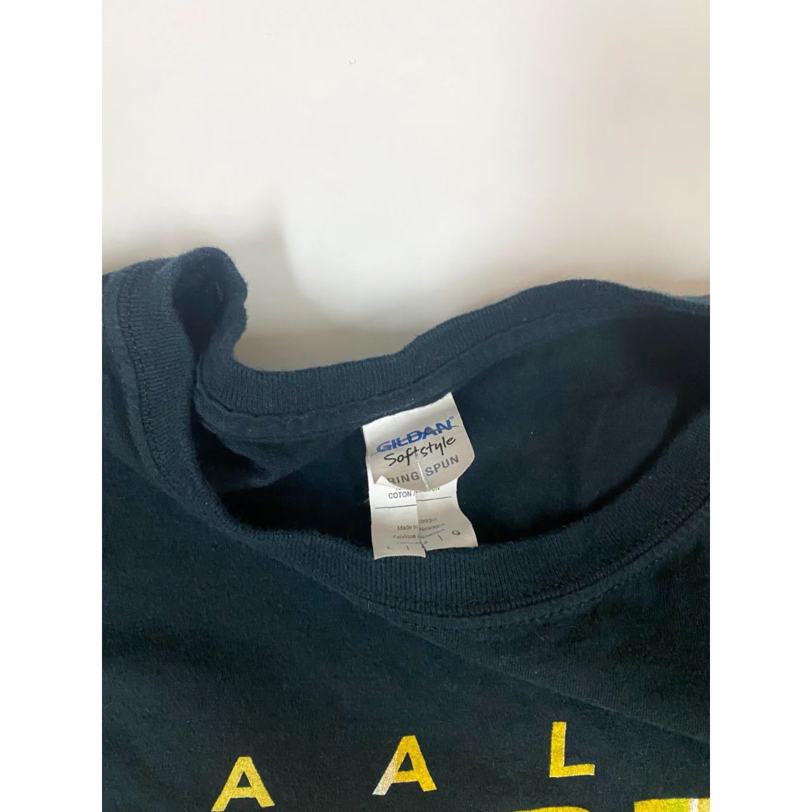 Gildan VINTAGE Gildan Mens T-Shirt L black Short Sleeve Crew Neck Logo Atom Hooded Solid Cotton Regular Size US L / EU 52-54 / 3 - 4 Thumbnail