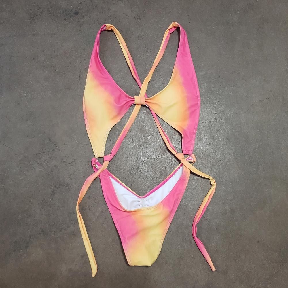 Designer Pink Lemonade High Cut Monokini Size ONE SIZE - 1 Thumbnail