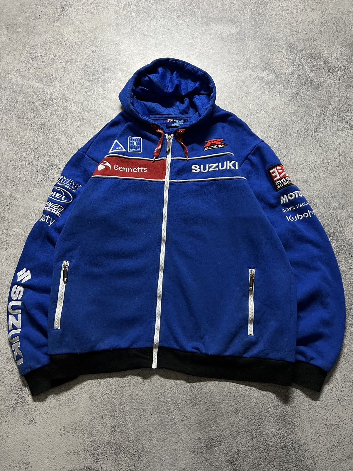Vintage Vintage Y2k Suzuki GSX 💙 Racing Zip Hoodie 00’s Size US XXL / EU 58 / 5 - 1 Thumbnail