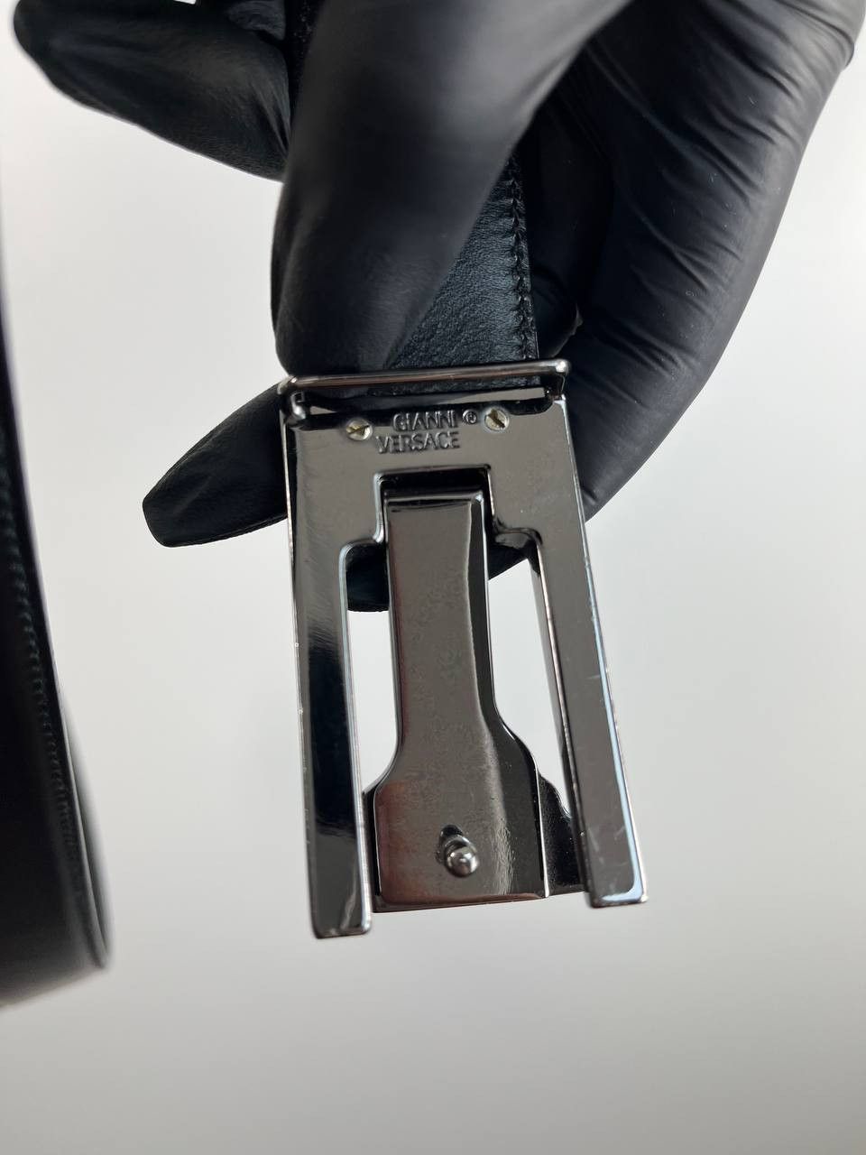 Versace Gianni Versace Medusa Leather Belt Black Made In Italy M Size ONE SIZE - 2 Thumbnail