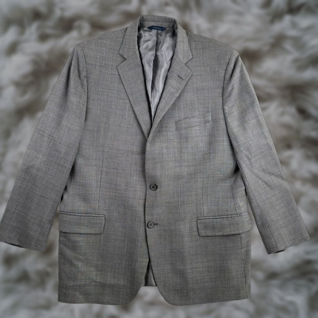 Brooks Brothers Brooks Brothers Fitzgerald Men’s Blazer Jacket Gray 46R Wool 2-Button Single-Vented Notch Lapel Regular Size 46R - 1 Thumbnail