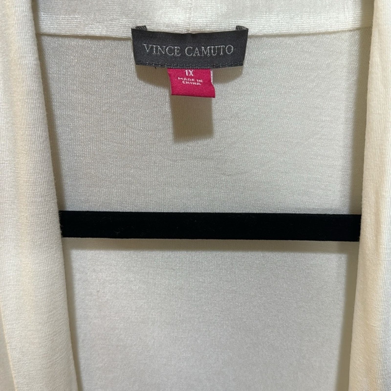 Vince Camuto Vince Camuto Open-Front Long-Line Cardigan - Ivory Size 1X Size XXL / US 16-18 / IT 52-54 - 3 Thumbnail