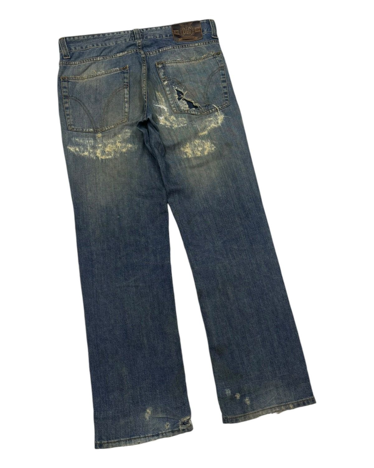 Dolce & Gabbana × If Six Was Nine × Le Grande Bleu (L.G.B.) 🐎 DOLCE & GABBANA ARMY BATTALION DISTRESSED DENIM JEANS Size US 34 / EU 50 - 6 Thumbnail