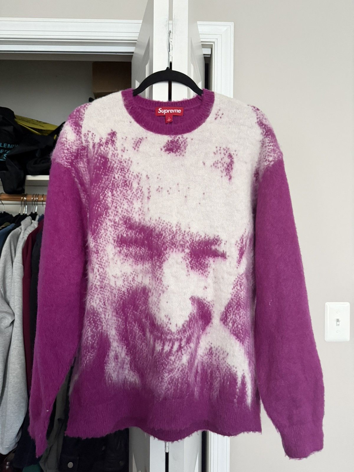 Supreme Supreme Mohair Sweater FW22 Purple Melange | Grailed