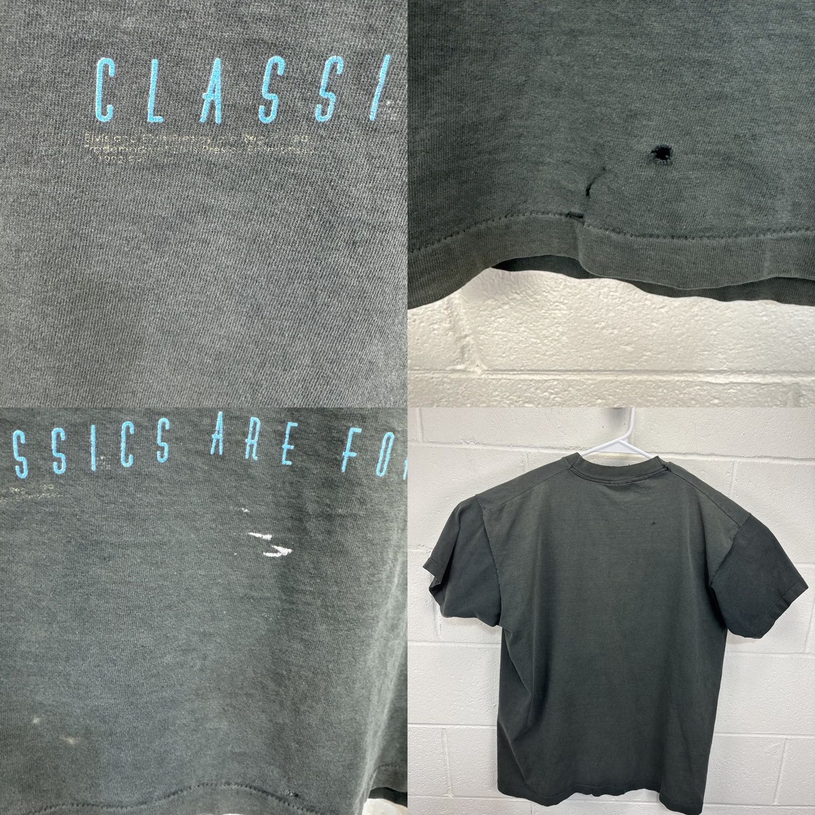 Fruit Of The Loom VINTAGE Elvis Presley Classics Are Forever 1992 T SHIRT XL Black Unisex Short Sleeve Graphic Tee 1990s Rockabilly USA Fruit of the Loom Size US XL / EU 56 / 4 - 9 Thumbnail