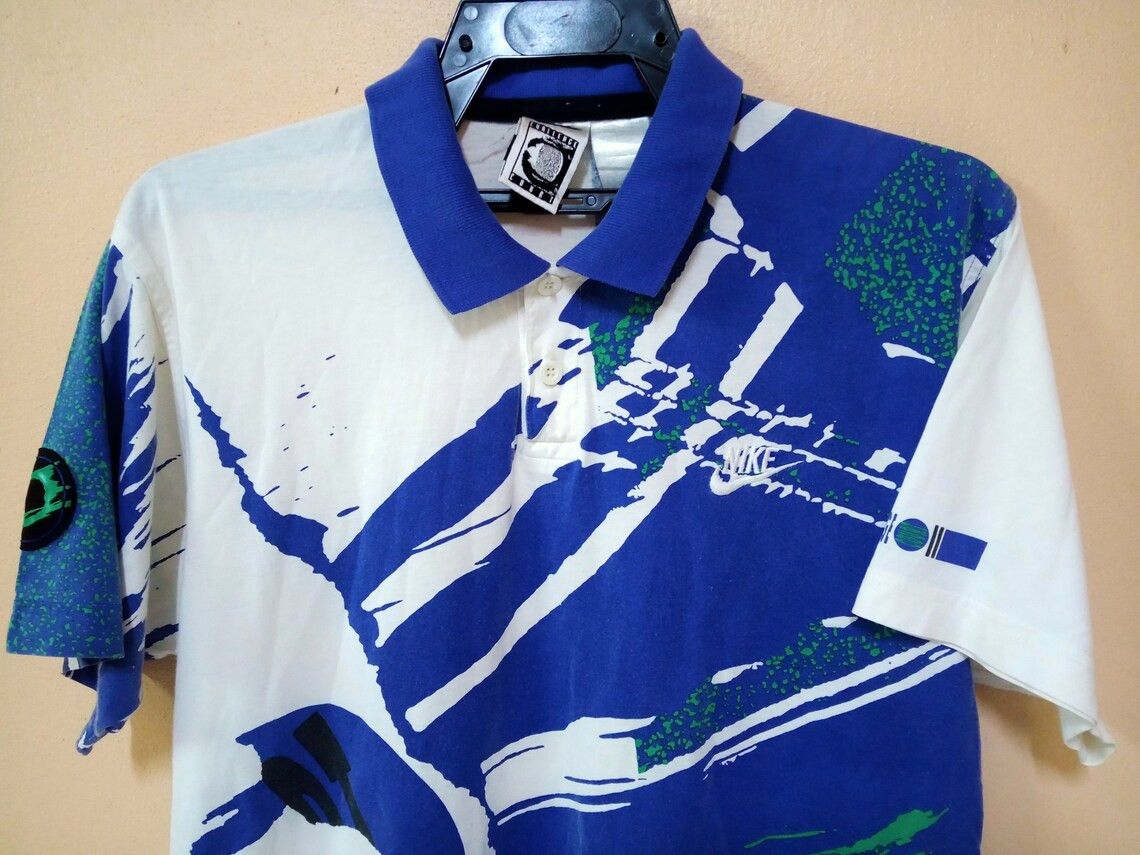 Nike × Vintage Vintage 90's Nike Challenge Court Polo Size US S / EU 44-46 / 1 - 3 Thumbnail