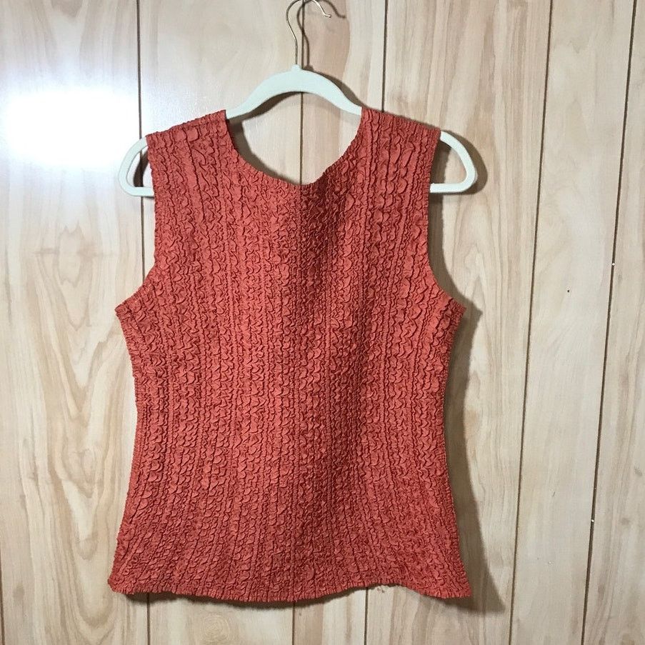 Other Soft & Silky Coral Scoop Neck Sleeveless Stretch Tank Top S Size S / US 4 / IT 40 - 2 Thumbnail