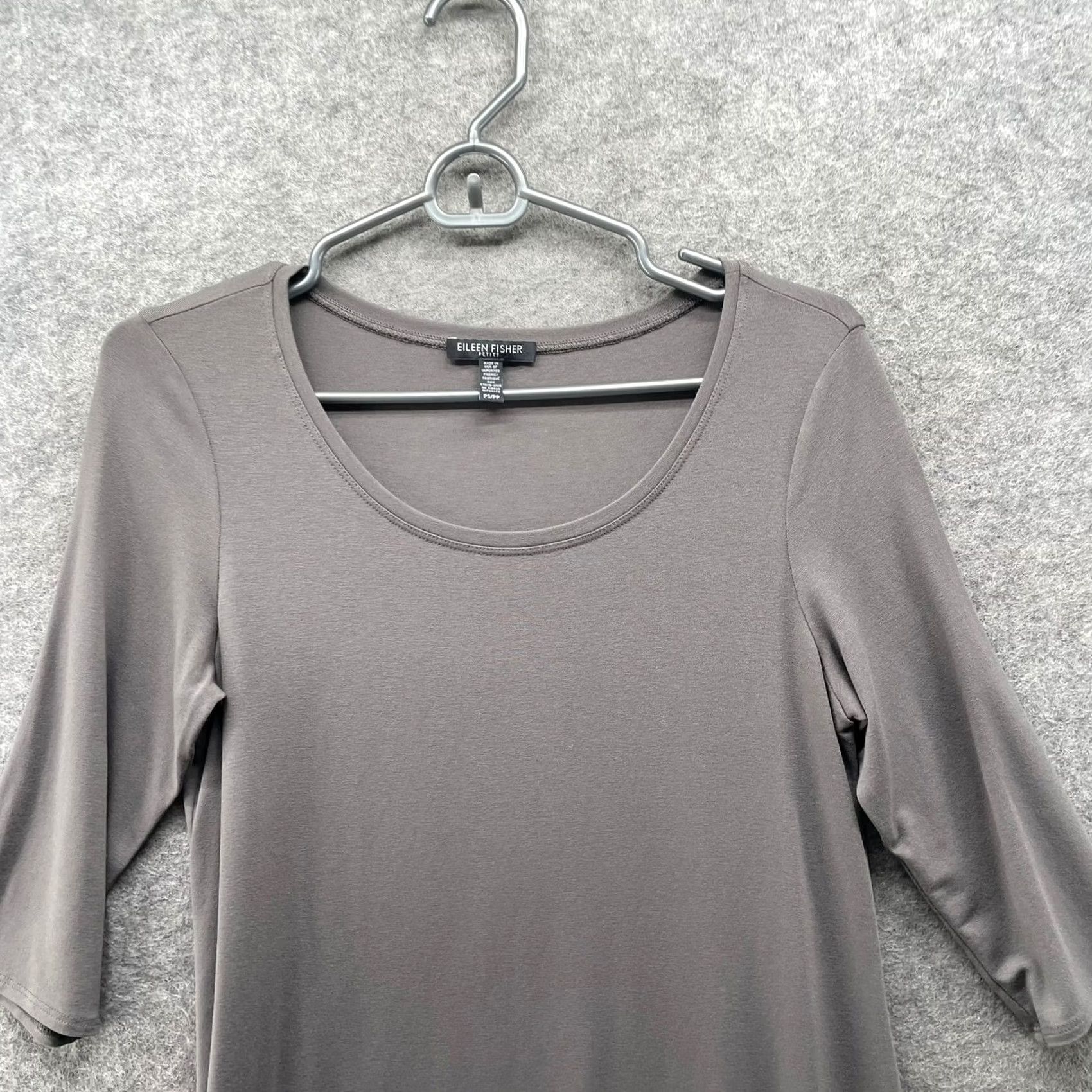 Eileen Fisher Eileen Fisher T-Shirt Dress Womens PS Gray Jersey Knit 3/4 Sleeve Scoop Neck A-Line Dress Size S / US 4 / IT 40 - 3 Thumbnail