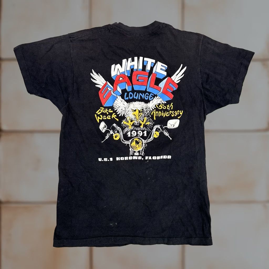 Vintage VINTAGE 1991 White Eagle Lounge 50th Anniversary Bike Week Pocket Shirt FOTL L Mens T-Shirt Size US L / EU 52-54 / 3 - 1 Thumbnail