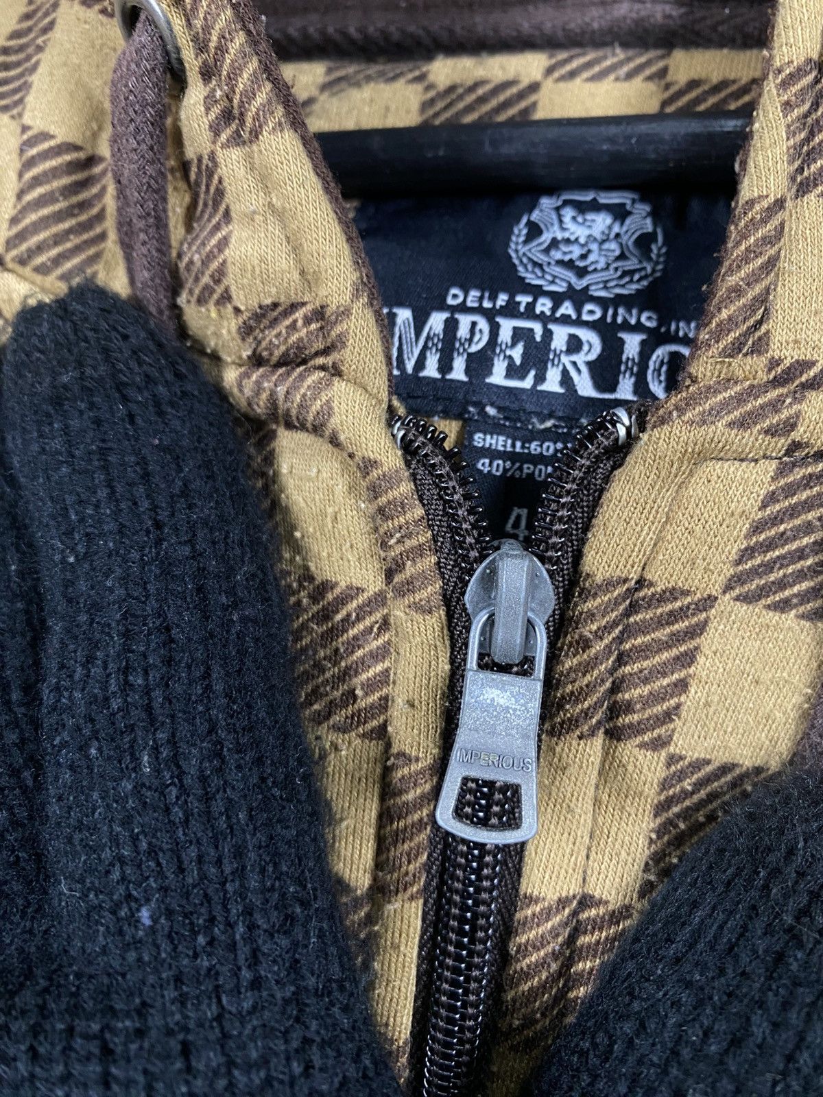 Imperious Imperious Checkered Zip Hoodie | Brown & Tan Pattern Size US XXL / EU 58 / 5 - 7 Thumbnail