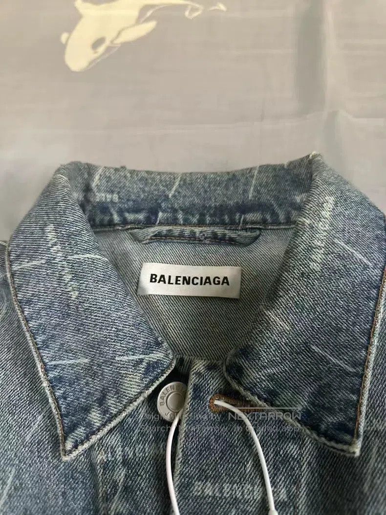 Balenciaga Balenciaga Bullet Screen Full Print Denim Jacket Size XXS / US 00 / IT 34 - 3 Thumbnail