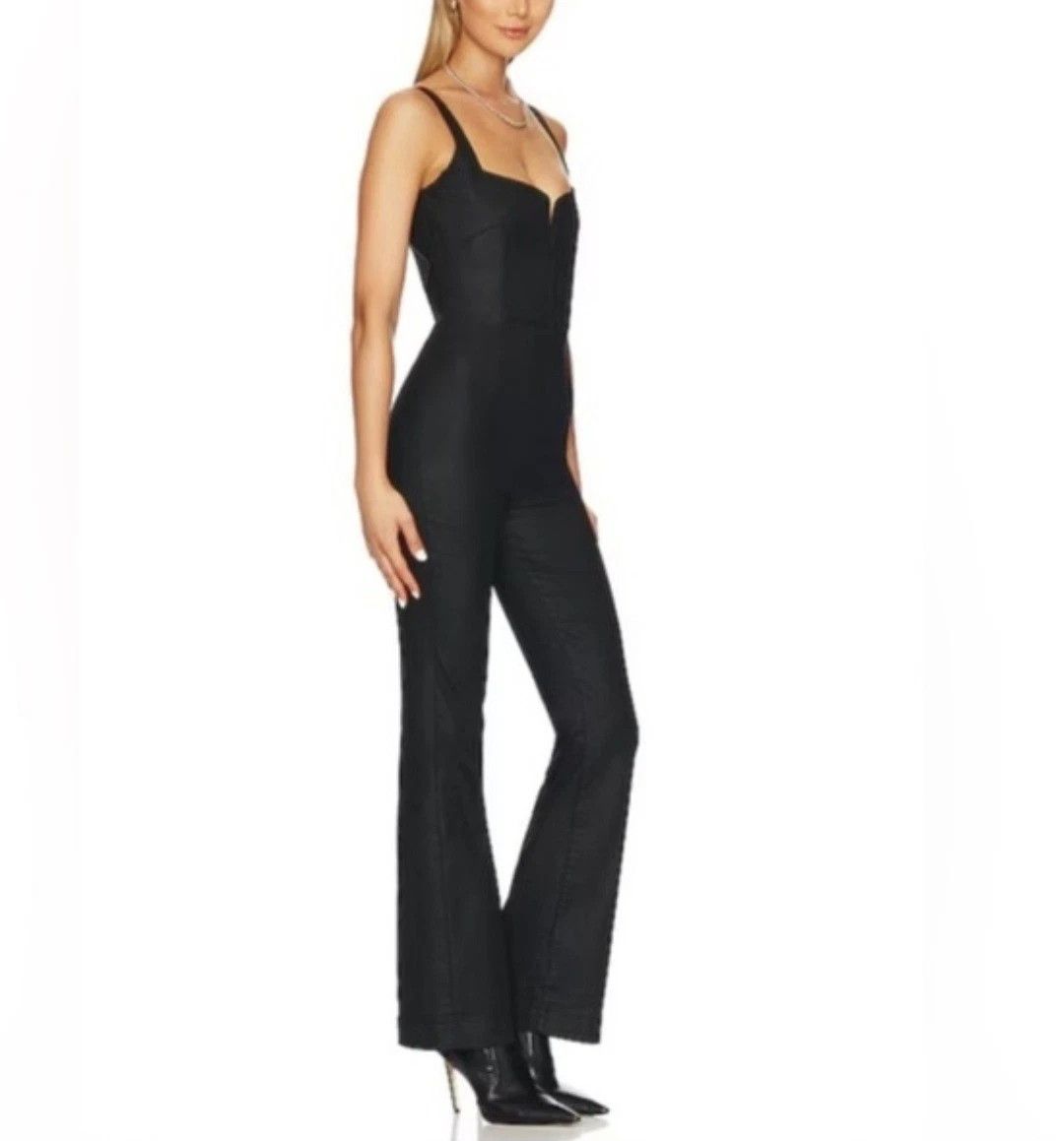7 For All Mankind Jumpsuit Coated Denim Sleeveless Boot Leg Size XS NEW Gift Size 24" / US 00 / IT 34 - 2 Thumbnail