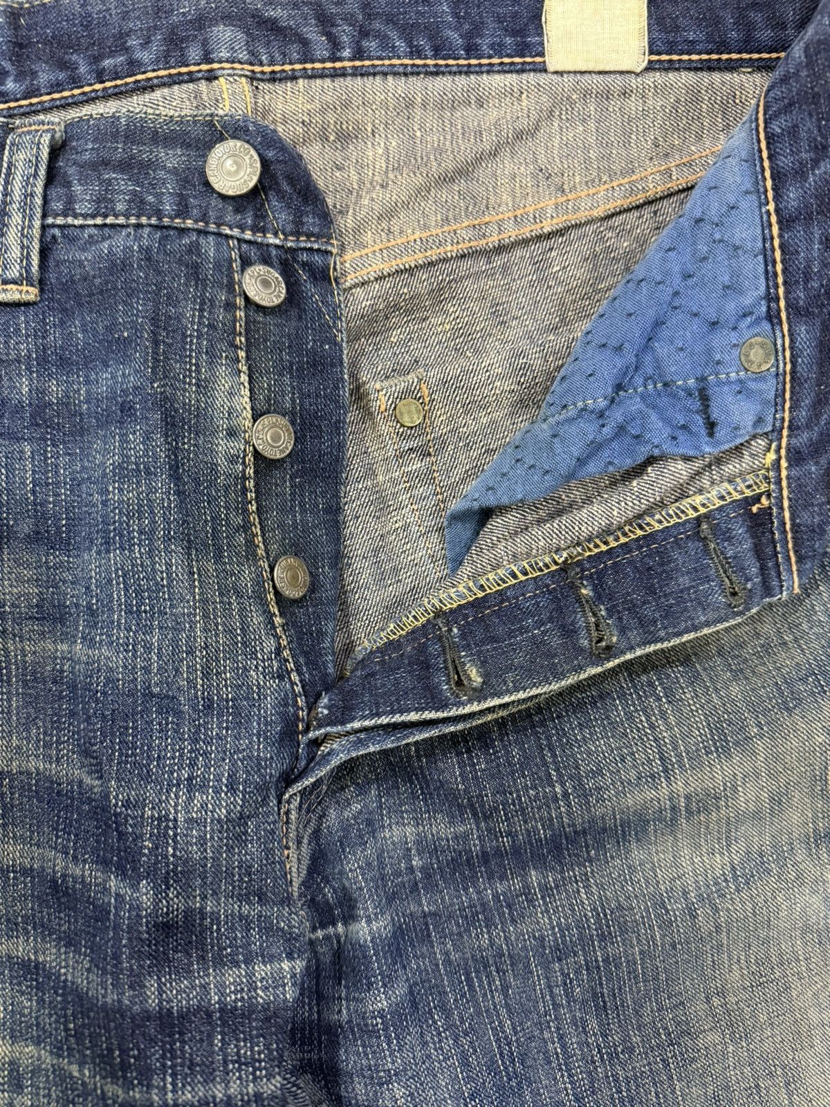 Sugar Cane vintage sugar cane distressed denim jeans Size US 32 / EU 48 - 3 Thumbnail