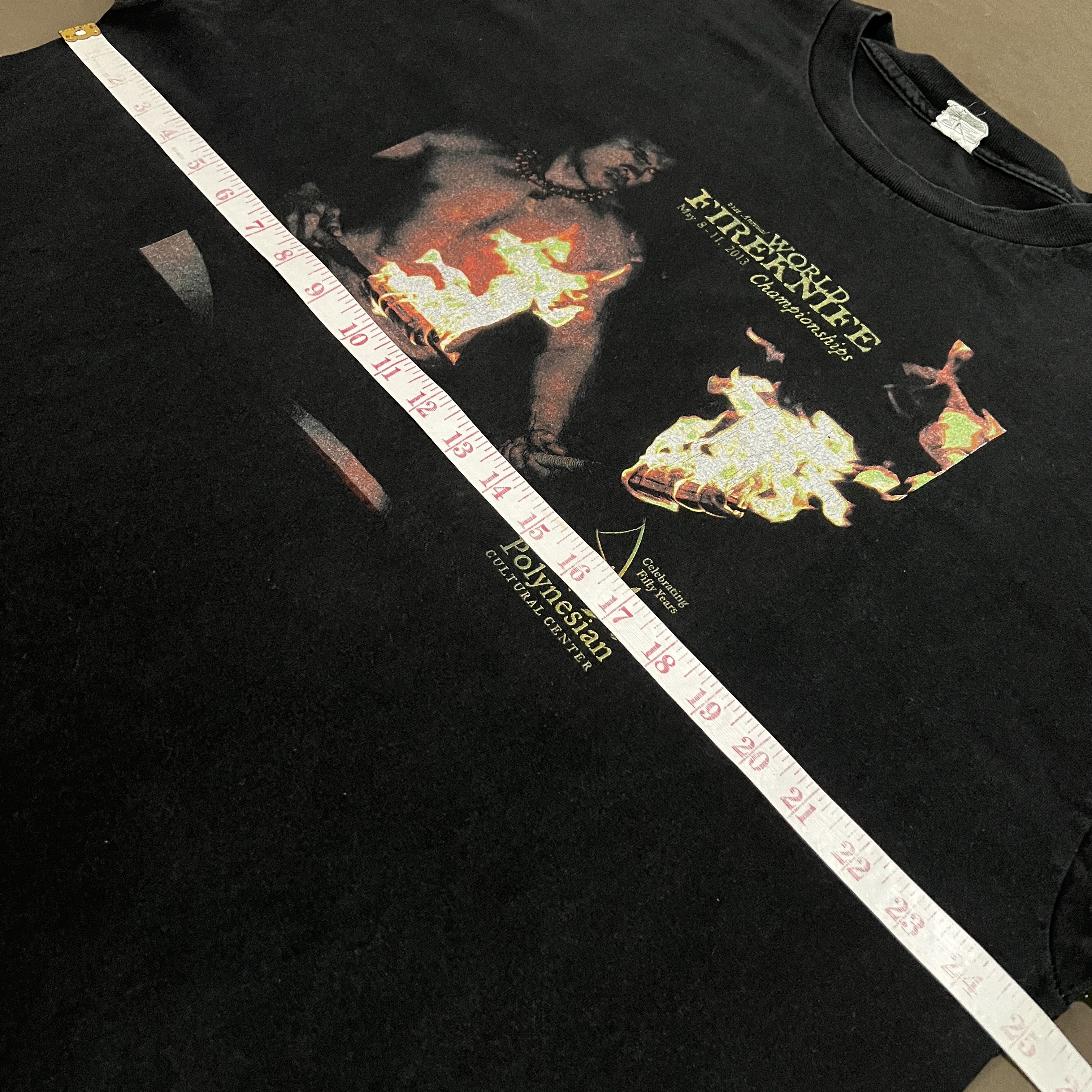Vintage Y2K World fire knife 2XL Hawaiian warrior graphic streetwear Size US XXL / EU 58 / 5 - 6 Thumbnail