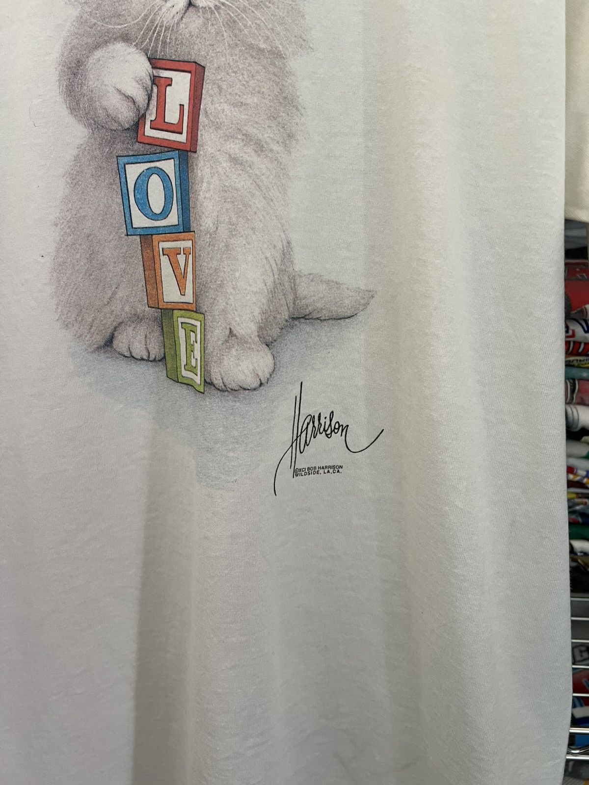 Arts & Science 1991 Harrison Cat Love Single Stitch Tee Size US L / EU 52-54 / 3 - 4 Thumbnail