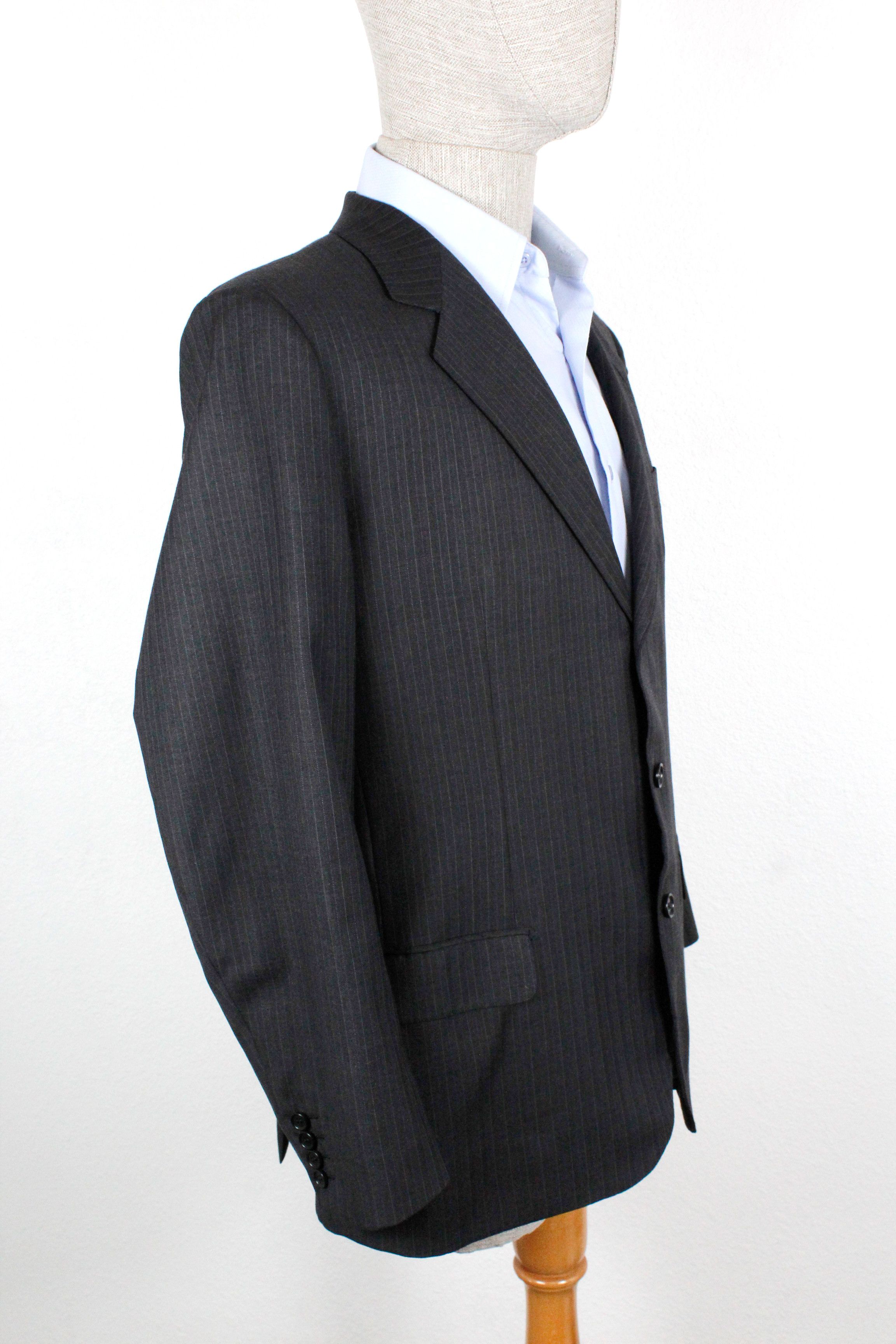 Brioni Brioni Parigi Black Striped Wool 150s Blazer Jacket Size US L / EU 52-54 / 3 - 6 Thumbnail