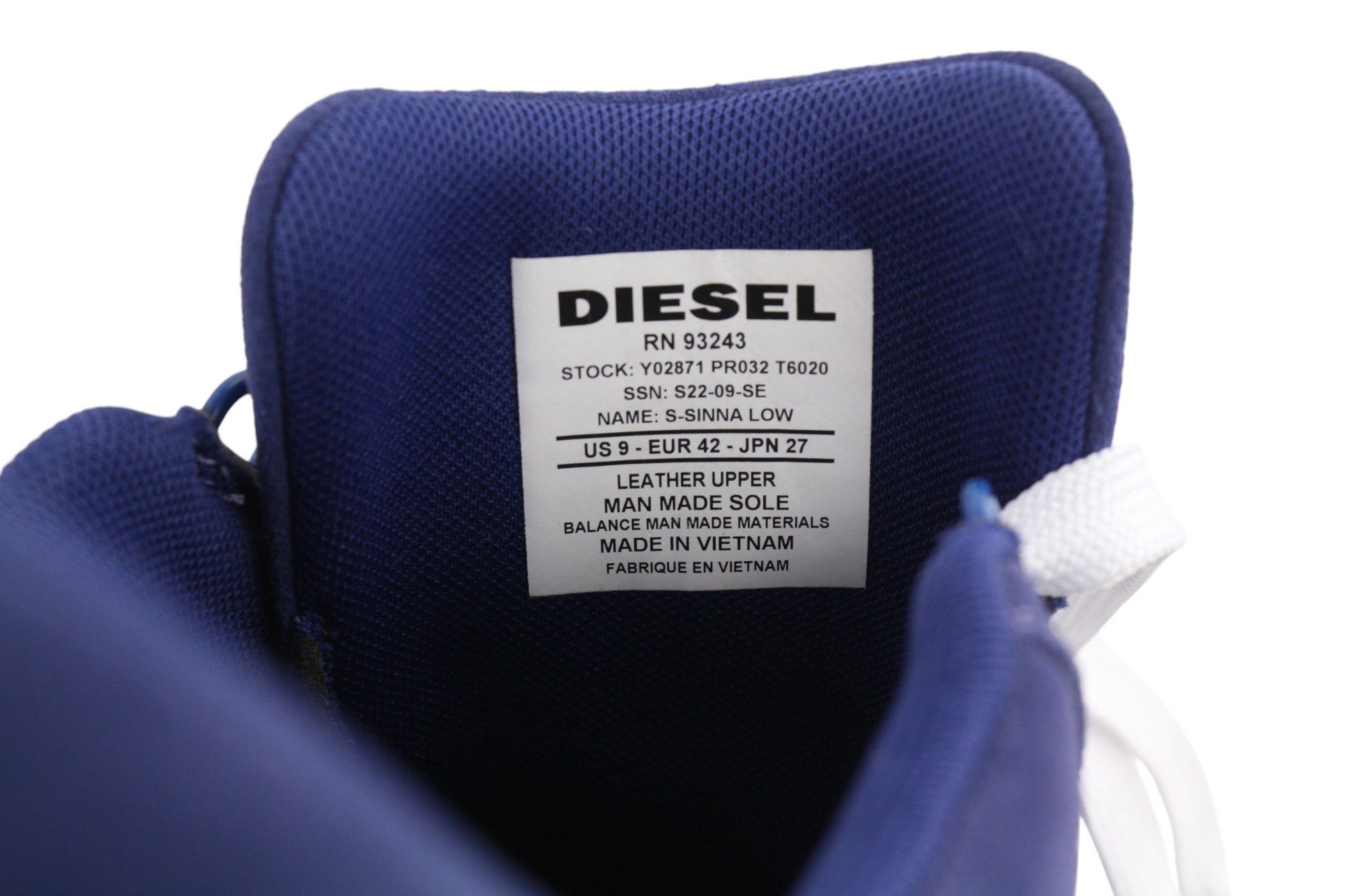 Diesel S-SINNA LOW EU42 Blue Cow Leather 40567 Size US 9 / EU 42 - 11 Thumbnail