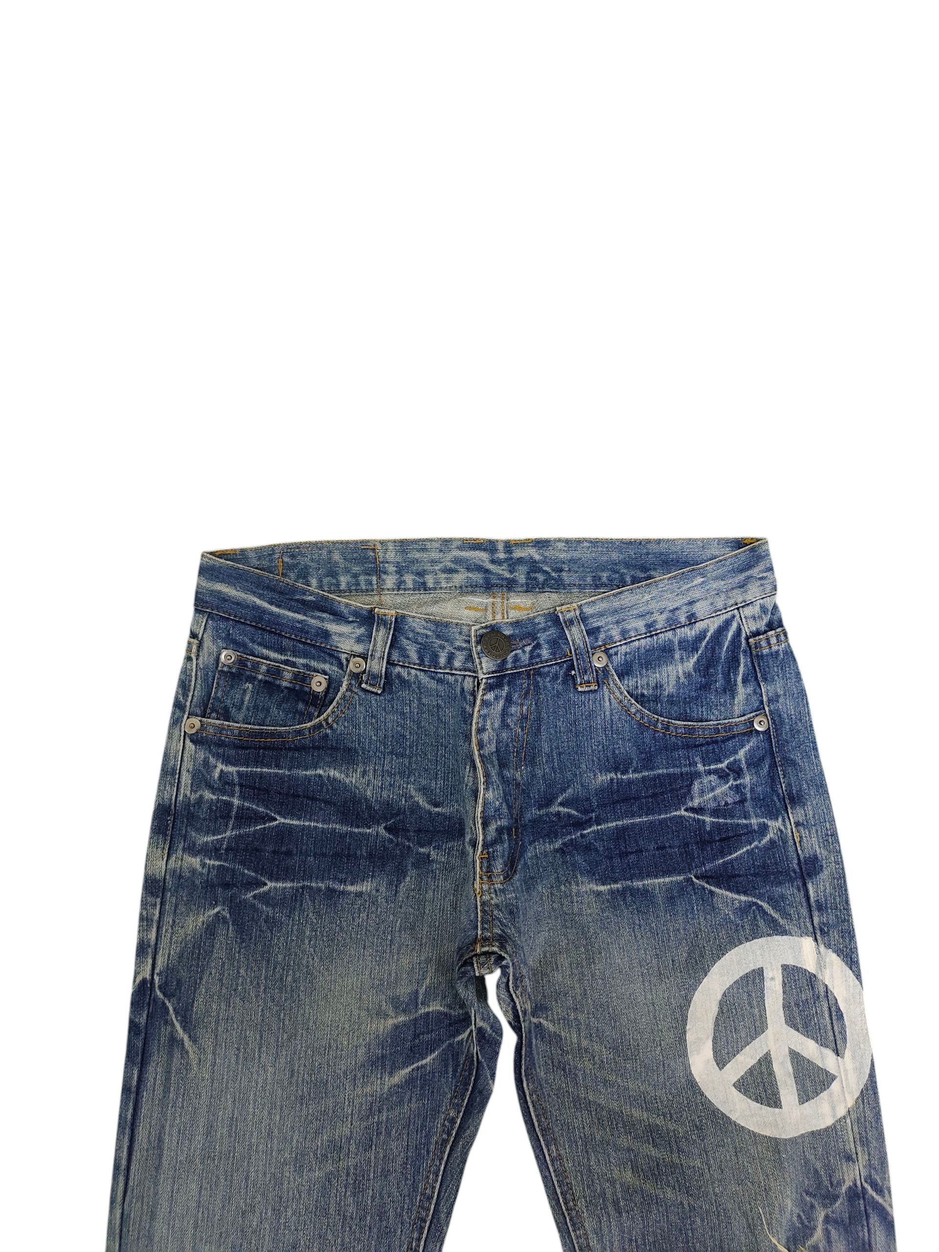 Undercover Loma Point Japan Jeans - Peace Logo Distress Grunge Denim Size US 32 / EU 48 - 7 Thumbnail
