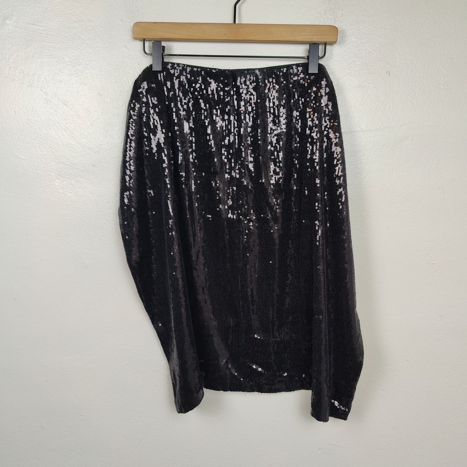 Other Vintage Alex Evenings Black Sequin Skirt Womens 3X Mini Size 42" / US 20 - 4 Thumbnail
