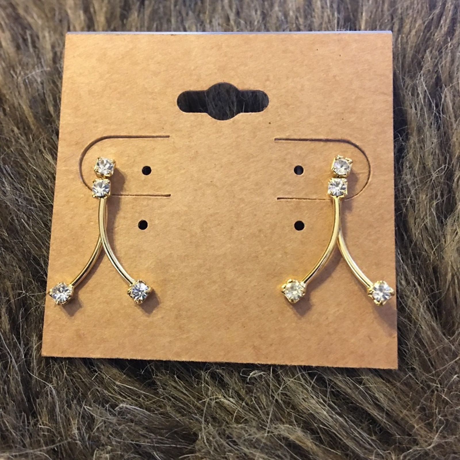 Jewelry Elegant minimalist gold plated crystal earrings Size ONE SIZE - 2 Thumbnail